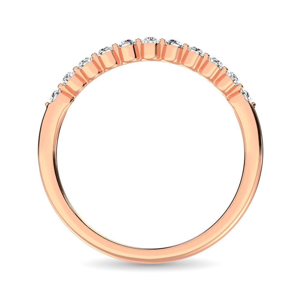 14K Rose Gold Diamond 1/4 Ctw Stackable Band