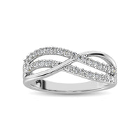 Thumbnail for 10K White Gold 1/10 Ct.Tw. Diamond Criss Cross Ring