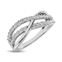 Thumbnail for 10K White Gold 1/10 Ct.Tw. Diamond Criss Cross Ring