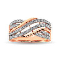 Thumbnail for 10K Rose Gold 1/6 Ct.Tw. Diamond Criss Cross Ring