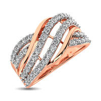 Thumbnail for 10K Rose Gold 1/6 Ct.Tw. Diamond Criss Cross Ring
