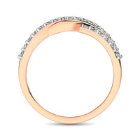 Thumbnail for 10K Rose Gold 1/6 Ct.Tw. Diamond Criss Cross Ring