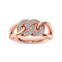 Thumbnail for 10K Rose Gold 1/5 Ct.Tw. Diamond Interlinked Circle Ring