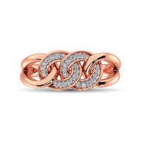 Thumbnail for 10K Rose Gold 1/5 Ct.Tw. Diamond Interlinked Circle Ring