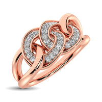 Thumbnail for 10K Rose Gold 1/5 Ct.Tw. Diamond Interlinked Circle Ring