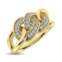 Thumbnail for 10K Yellow Gold 1/5 Ct.Tw. Diamond Interlinked Circle Ring