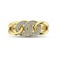 Thumbnail for 10K Yellow Gold 1/5 Ct.Tw. Diamond Interlinked Circle Ring