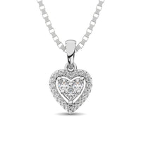 Thumbnail for 10K White Gold 1/6 Ct.Tw. Diamond Heart Pendant