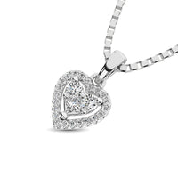 Thumbnail for 10K White Gold 1/6 Ct.Tw. Diamond Heart Pendant