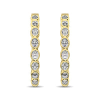 Thumbnail for 14K Yellow Gold 1/3 Ct.Tw. Diamond Hoop Earrings