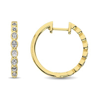 Thumbnail for 14K Yellow Gold 1/3 Ct.Tw. Diamond Hoop Earrings