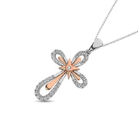 Thumbnail for 10K Two Tone 1/5 Ct.Tw. Diamond Cross Pendant