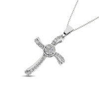 Thumbnail for 14K White Gold 1/5 Ct.Tw. Diamond Cross Pendant