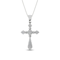 Thumbnail for 14K White Gold 1/5 Ct.Tw. Diamond Cross Pendant