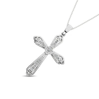 Thumbnail for 14K White Gold 1/6 Ct.Tw. Diamond Cross Pendant