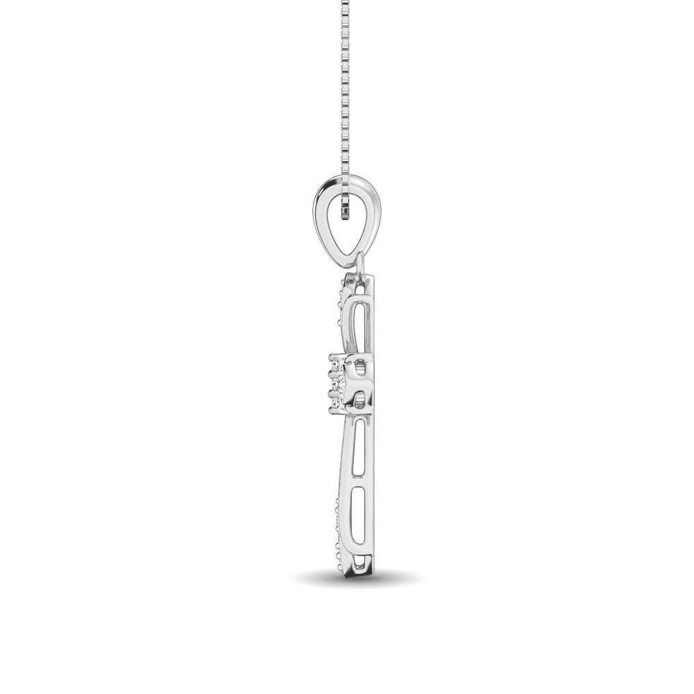 14K White Gold 1/6 Ct.Tw. Diamond Cross Pendant