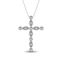 Thumbnail for 14K White Gold 1/4 Ct.Tw. Diamond Cross Pendant