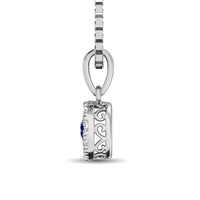 Thumbnail for 14K White Gold Diamond 1/4 Ct.Tw. and Blue Sapphire Pendant
