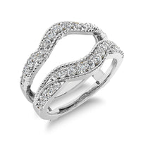 Thumbnail for 14K White Gold 2/5 Ct.Tw. Diamond Guard Ring with Milgrain Detail