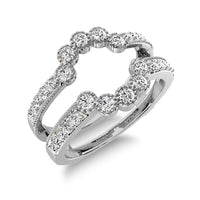 Thumbnail for 14K White Gold 2/5 Ct.Tw. Diamond Guard Ring with Milgrain Detail