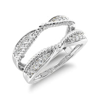 Thumbnail for 14K White Gold 1/4 Ct.Tw. Diamond Rope Texute Guard Ring