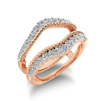 Thumbnail for 14K Rose Gold 2/5 Ct.Tw. Diamond Rope Texute Guard Ring