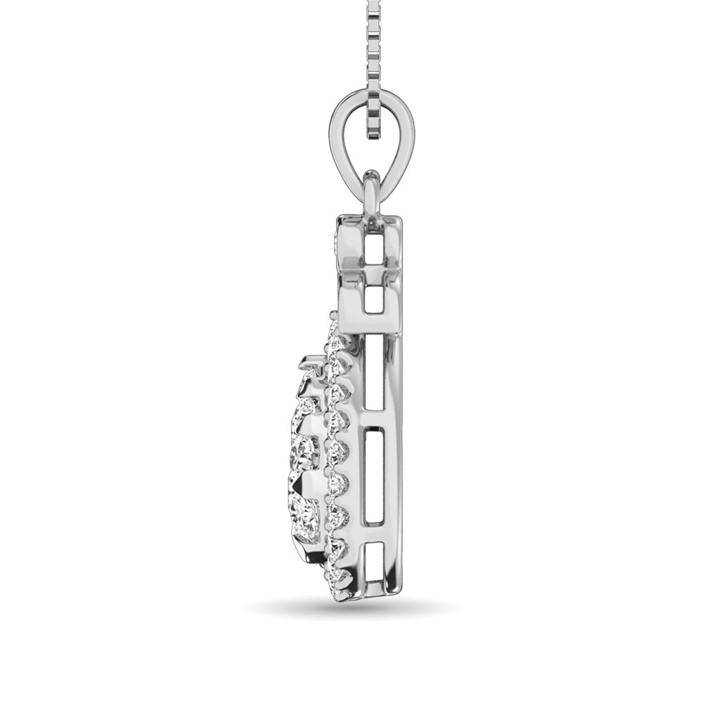 10K White Gold 2/5 Ctw Diamond Fashion Pendant