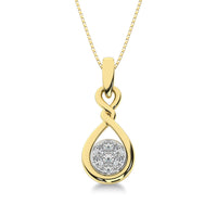 Thumbnail for 10K Yellow Gold 1/4 Ct.Tw. Infinity Pendant With Accent Of 10K White Gold