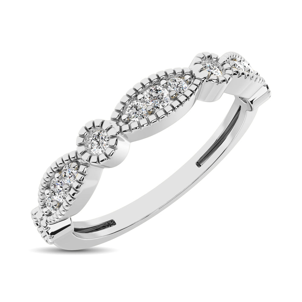 14K White Gold 1/5 Ctw Diamond Band