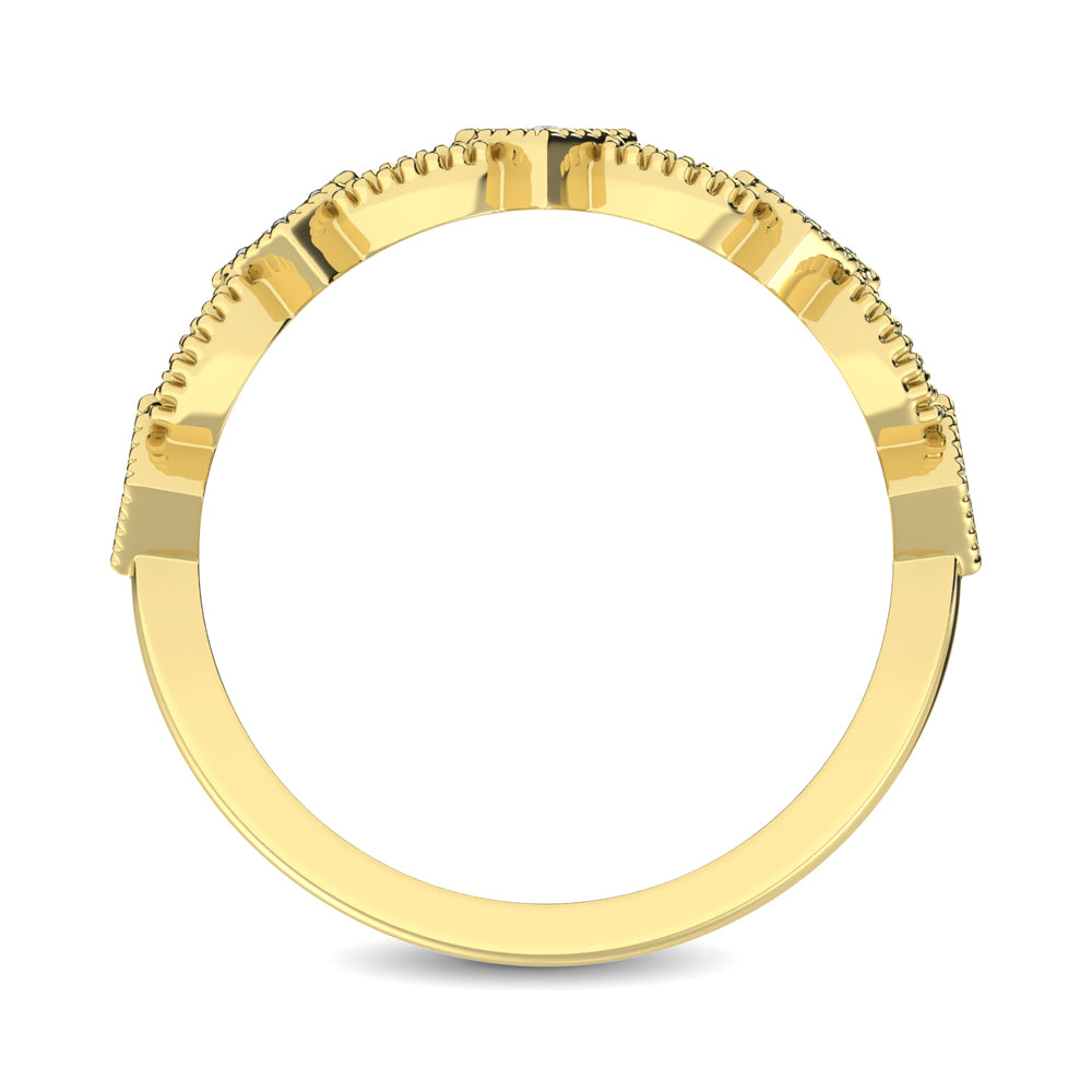 14K Yellow Gold 1/6 Ctw Diamond Stackable Band
