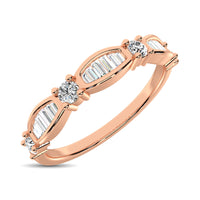 Thumbnail for 14K Rose Gold 1/4 Ctw Round and Tapper Diamond Band Ring