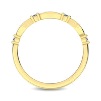 Thumbnail for 14K Yellow Gold 1/4 Ctw Round and Tapper Diamond Band Ring