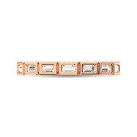 Thumbnail for 14K Rose Gold 1/4 Ct.Tw. Diamond Straight Buggete Stackable Band
