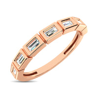 Thumbnail for 14K Rose Gold 1/4 Ct.Tw. Diamond Straight Buggete Stackable Band