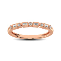 Thumbnail for 14K Rose Gold 1/10 Ctw Round and Tapper Diamond Band Ring