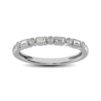 Thumbnail for 14K White Gold 1/10 Ctw Round and Tapper Diamond Band Ring