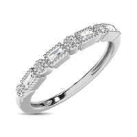 Thumbnail for 14K White Gold 1/10 Ctw Round and Tapper Diamond Band Ring