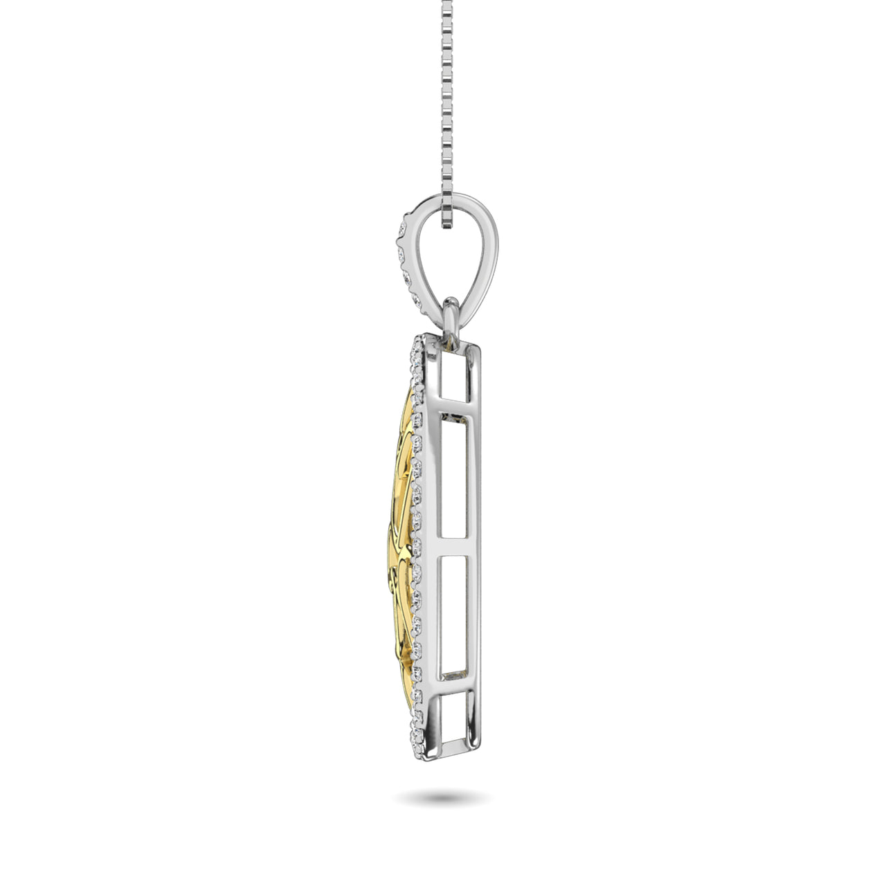 10K Yellow Gold 1/4 Ct.Tw. Diamond Heart Pendant