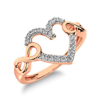 Thumbnail for 10K Rose Gold 1/8 Ctw Diamond Heart Ring