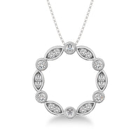 Thumbnail for 10K White Gold 1/4 Ct.Tw. Diamond Round & Marquise Frame Pendant