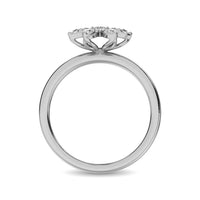 Thumbnail for 10K White Gold 1/4 Ctw Diamond Flower Ring
