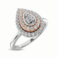 Thumbnail for 10K Two Tone 1/4 Ct.Tw. Diamond Fashion Ring