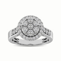 Thumbnail for 10K White Gold 1/2 Ct.Tw. Diamond Cluster Ring