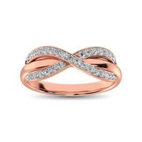 Thumbnail for 10K Rose Gold 1/4 Ct.Tw. Diamond Cross Over Ring