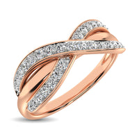 Thumbnail for 10K Rose Gold 1/4 Ct.Tw. Diamond Cross Over Ring