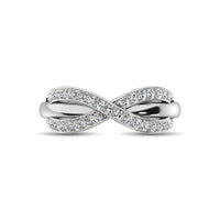 Thumbnail for 10K White Gold 1/4 Ct.Tw. Diamond Cross Over Ring