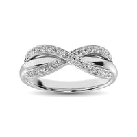 Thumbnail for 10K White Gold 1/4 Ct.Tw. Diamond Cross Over Ring