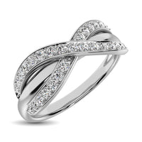 Thumbnail for 10K White Gold 1/4 Ct.Tw. Diamond Cross Over Ring