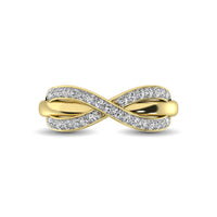 Thumbnail for 10K Yellow Gold 1/4 Ct.Tw. Diamond Cross Over Ring