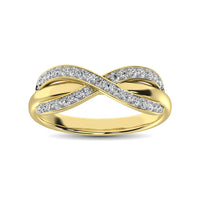 Thumbnail for 10K Yellow Gold 1/4 Ct.Tw. Diamond Cross Over Ring